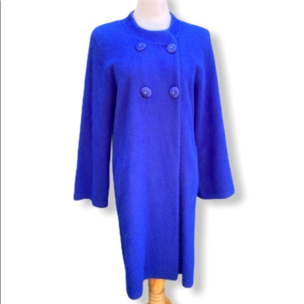 Venesha Angora Coat w Mandarin Collar